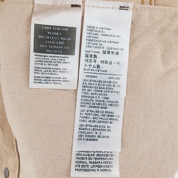 Levi’s Men’s Jean Jacket Vintage Fit Trucker Denim Tan Size XXL Button Front - Picture 15 of 16